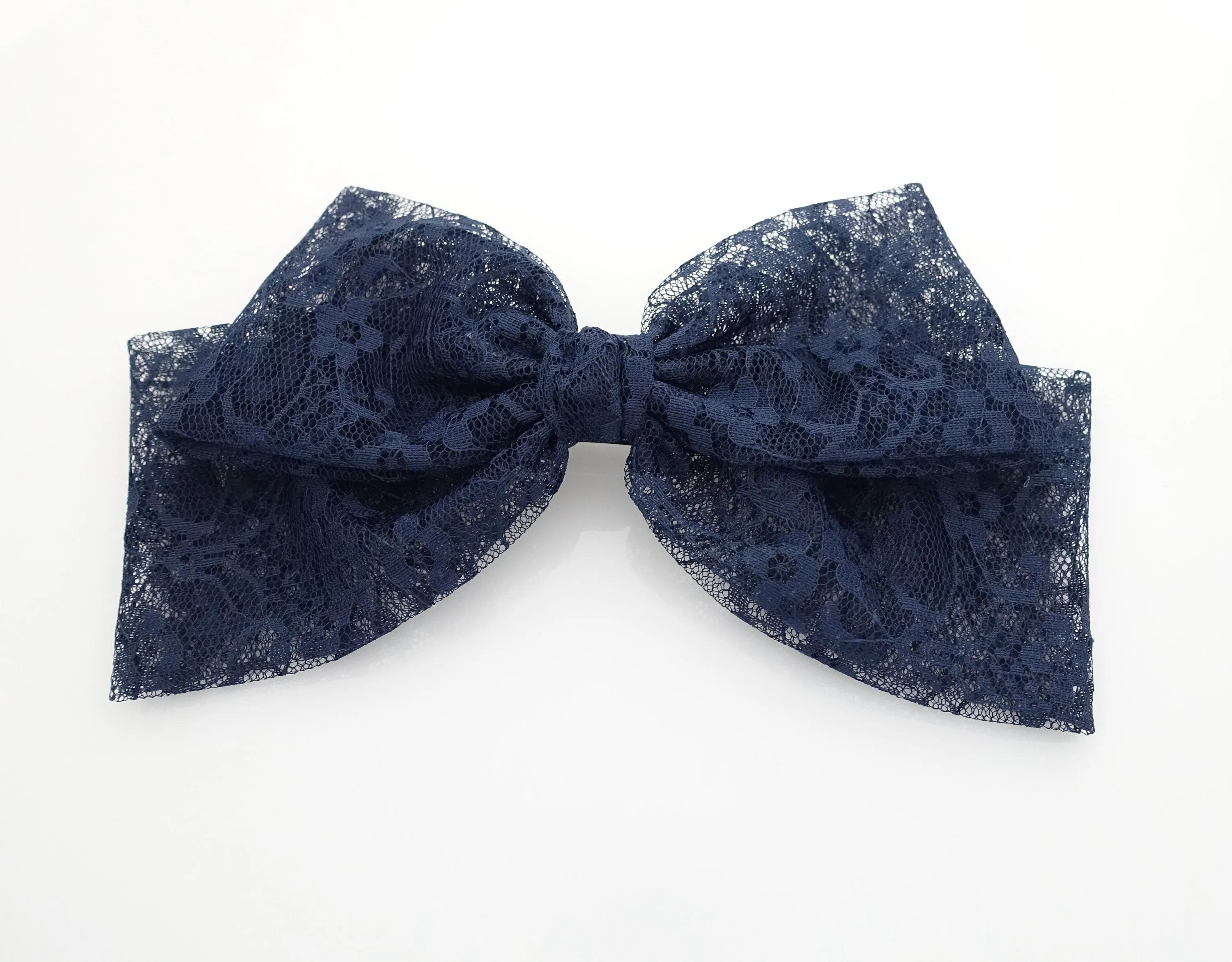 big floral lace layered bow Texas hair bow french barrette