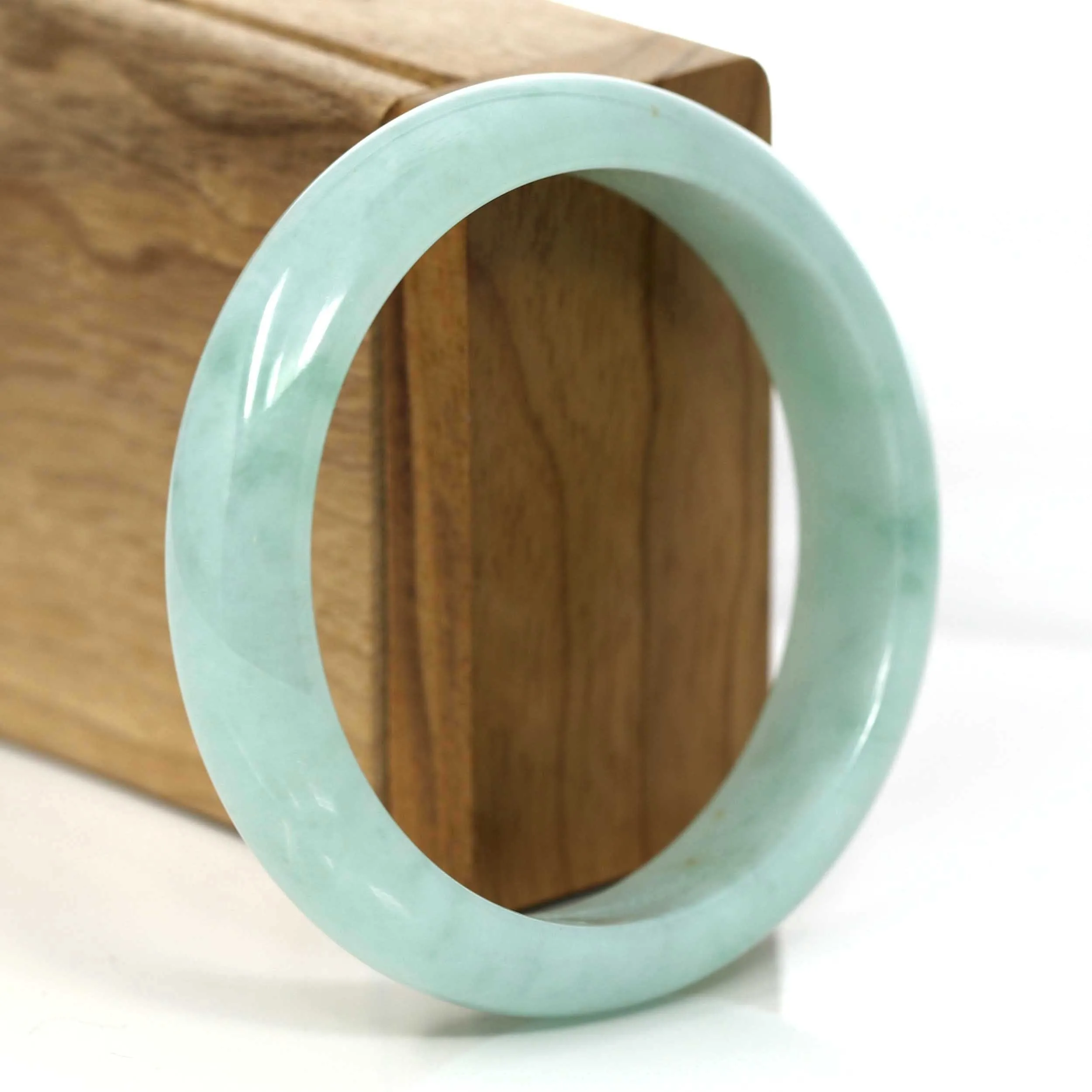 Blue- Green Natural Burmese Jadeite Jade Bangle (57.81 mm) #661