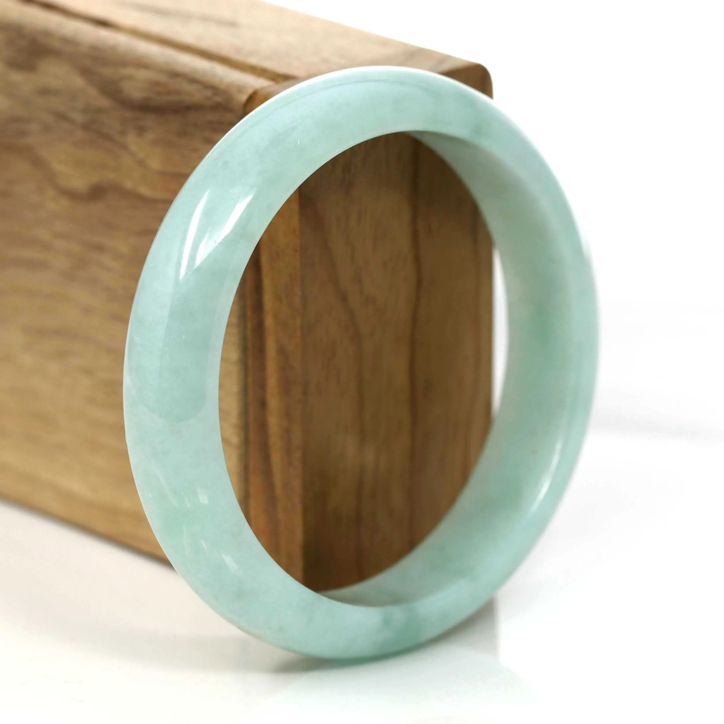 Blue- Green Natural Burmese Jadeite Jade Bangle (57.81 mm) #661