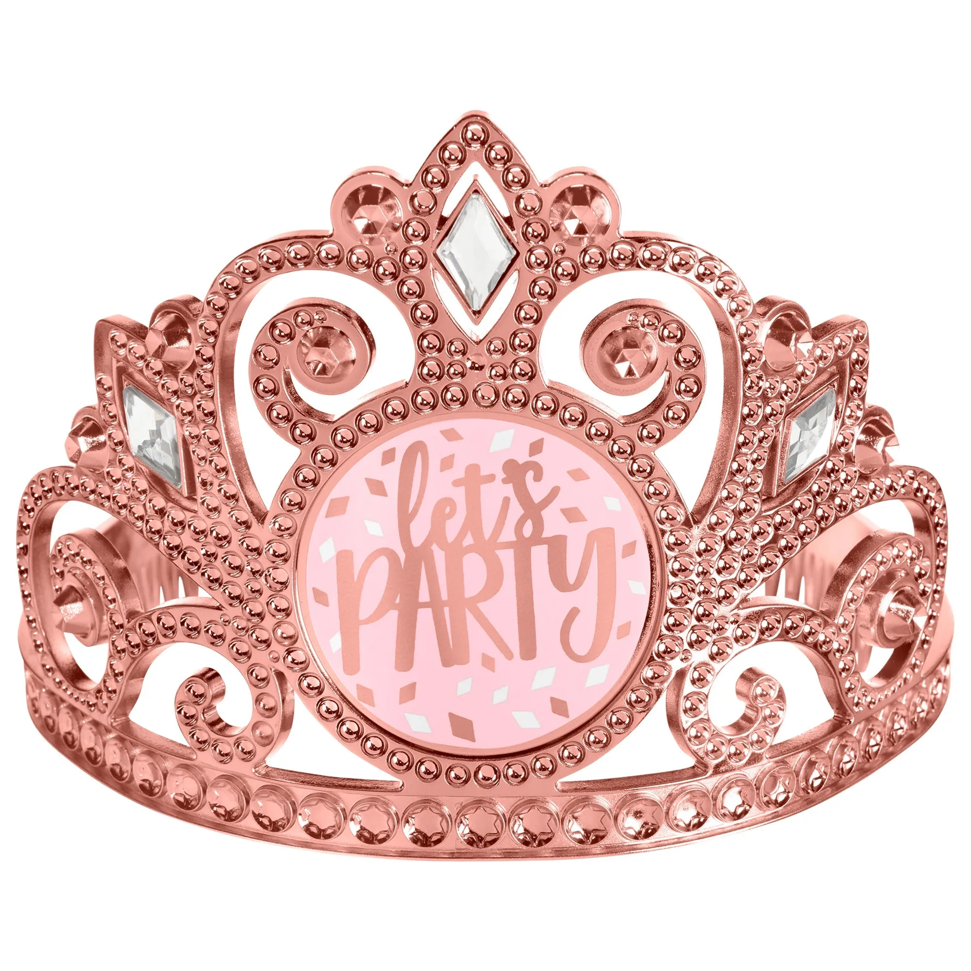 Blush Birthday Plastic Tiara   4x4.5in