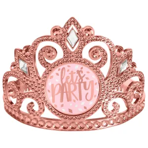 Blush Birthday Plastic Tiara   4x4.5in