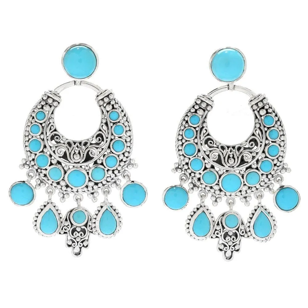 Bohemian Chandelier Earrings- Turquoise