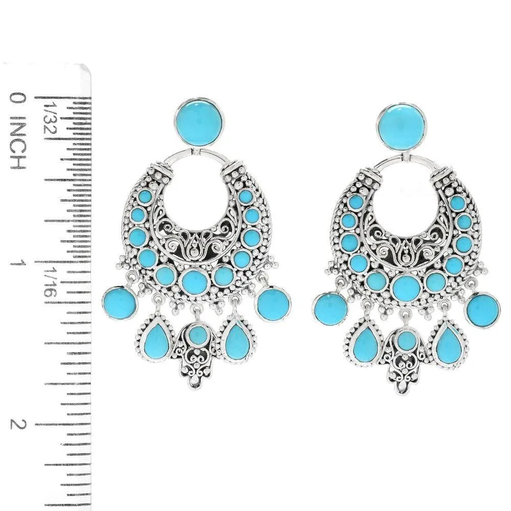 Bohemian Chandelier Earrings- Turquoise