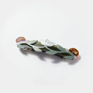 Brocéliande Flower and Snails French Barrette