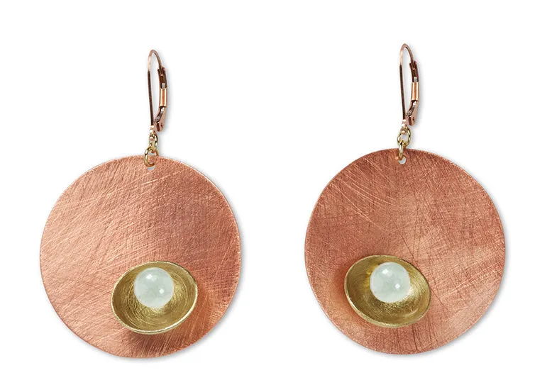 BUD Modern Round Earrings in 3 metals with 3 accent bead options from the SULPTURAL Collection.