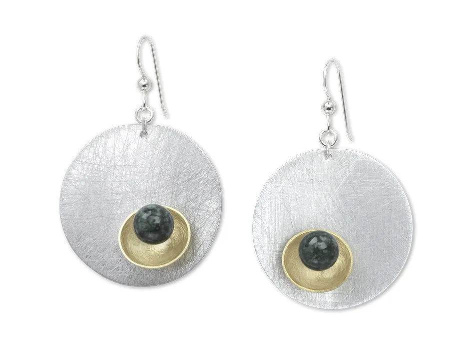 BUD Modern Round Earrings in 3 metals with 3 accent bead options from the SULPTURAL Collection.