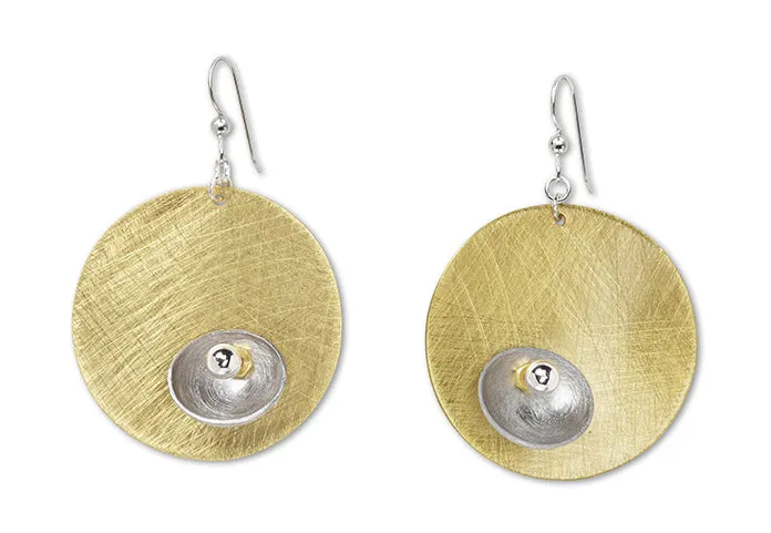 BUD Modern Round Earrings in 3 metals with 3 accent bead options from the SULPTURAL Collection.