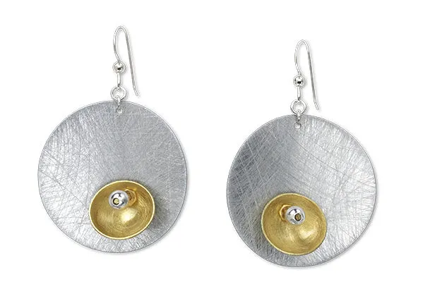 BUD Modern Round Earrings in 3 metals with 3 accent bead options from the SULPTURAL Collection.