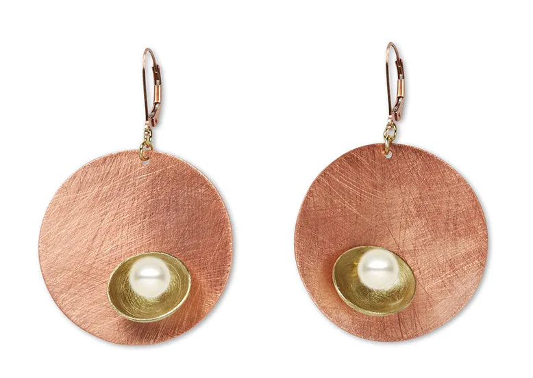 BUD Modern Round Earrings in 3 metals with 3 accent bead options from the SULPTURAL Collection.