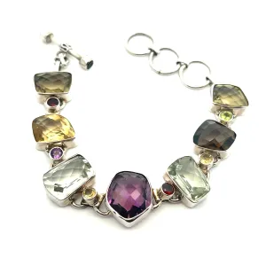 Catherine, Multi Quartz Single Bracelet Sterling Silver