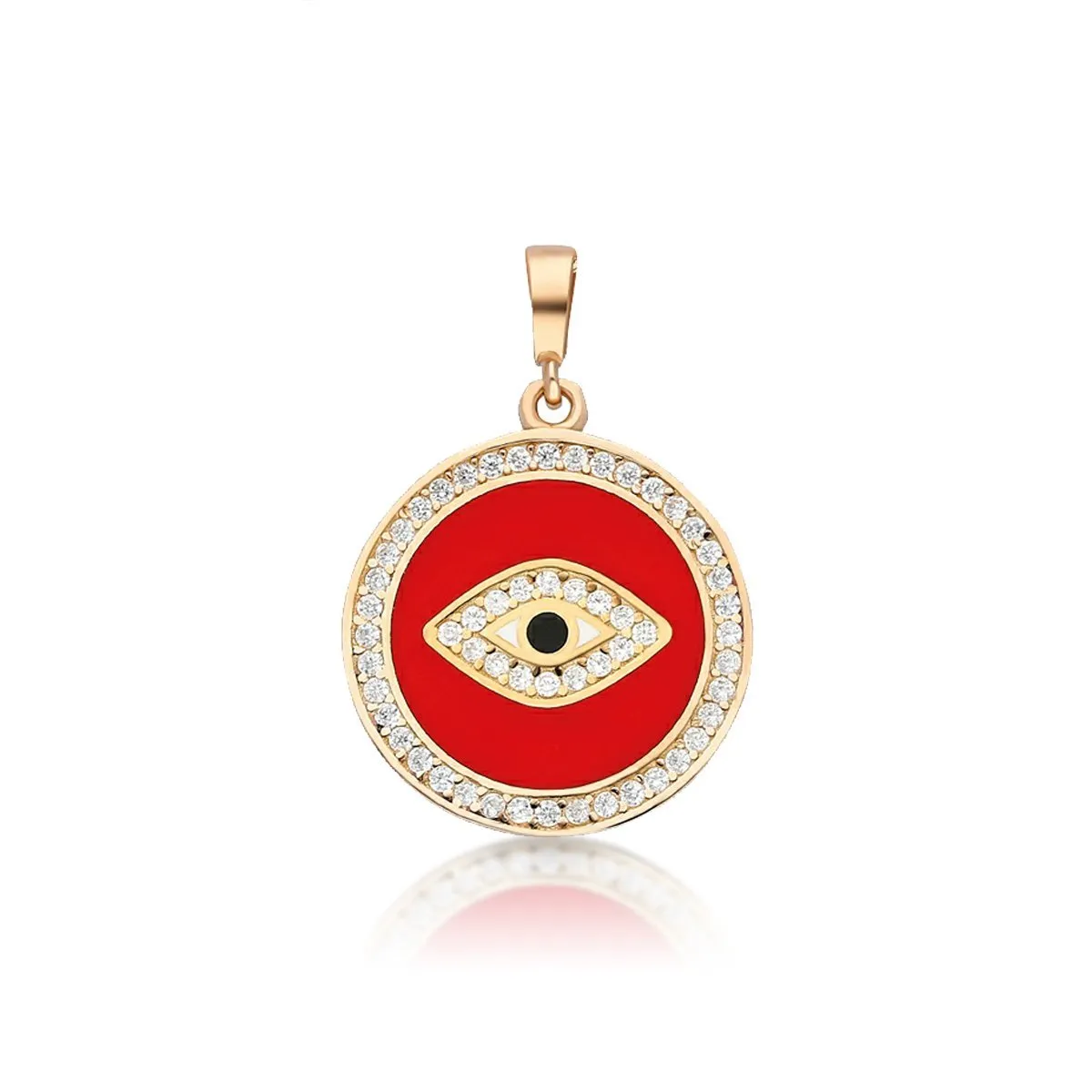 Charm Only-- Golden Evil Eye Medallion Necklace