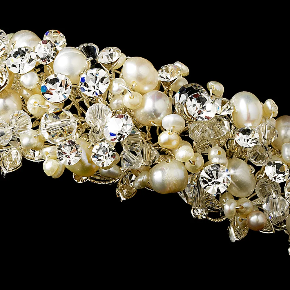 Charming Freshwater Pearl and Swarovski Crystal Tiara Headband