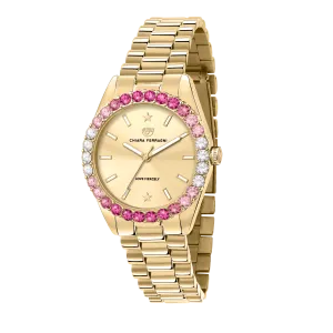 Chiara Ferragni Everyday Pink Zircon 34mm Gold Watch