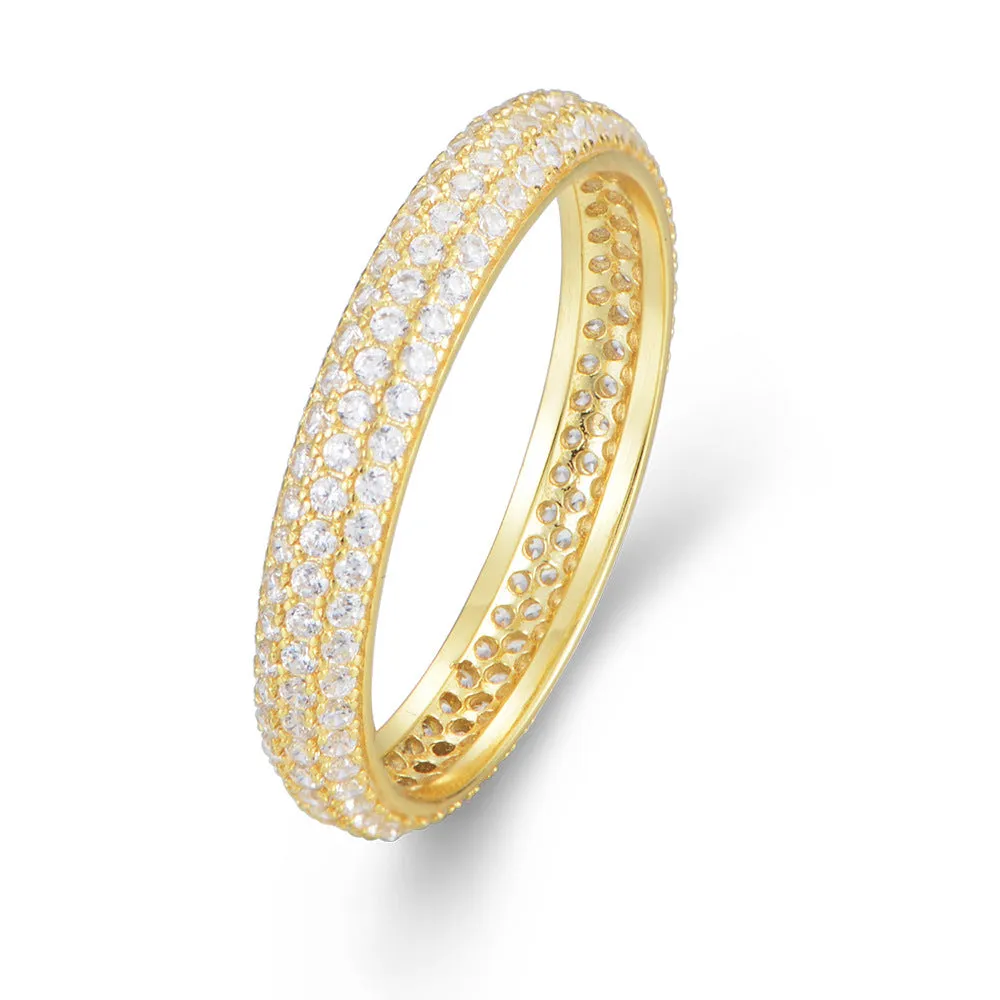 Circle Zircon Sterling Silver Eternity Ring for Women