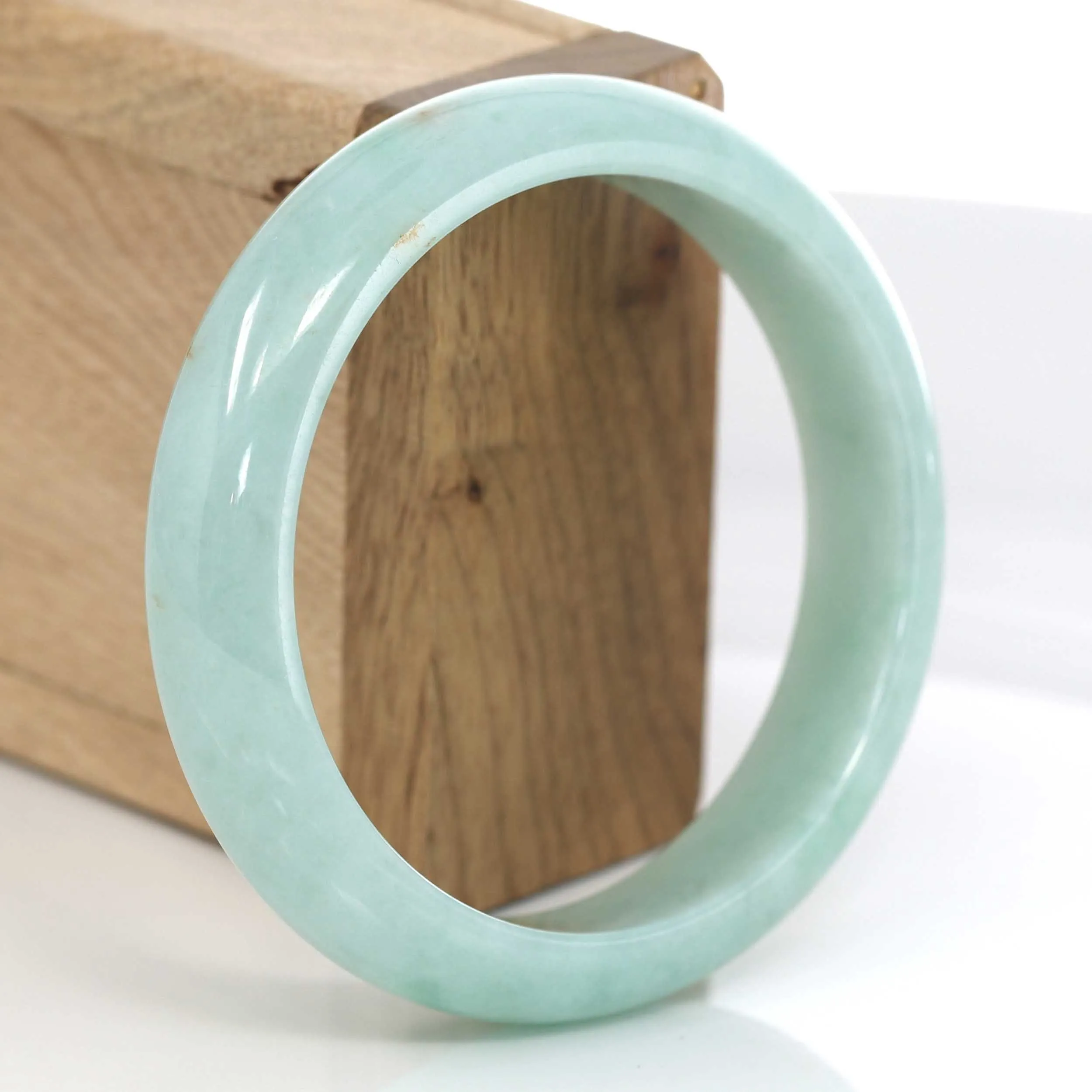 Classic Natural Burmese Green Jadeite Jade Bangle (58.90 mm) #625