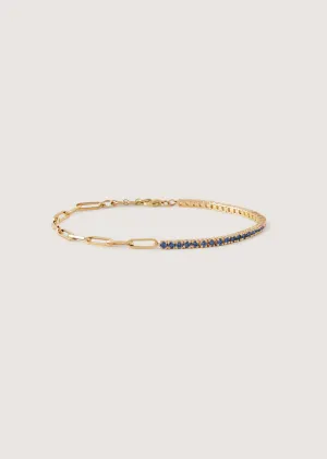 Coco Round Tennis Link Bracelet Blue Sapphire