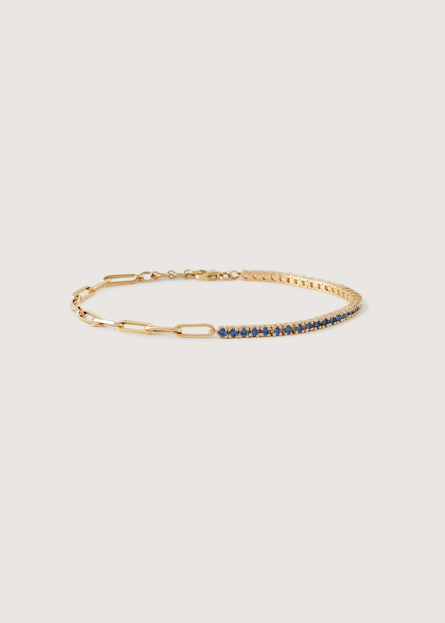 Coco Round Tennis Link Bracelet Blue Sapphire