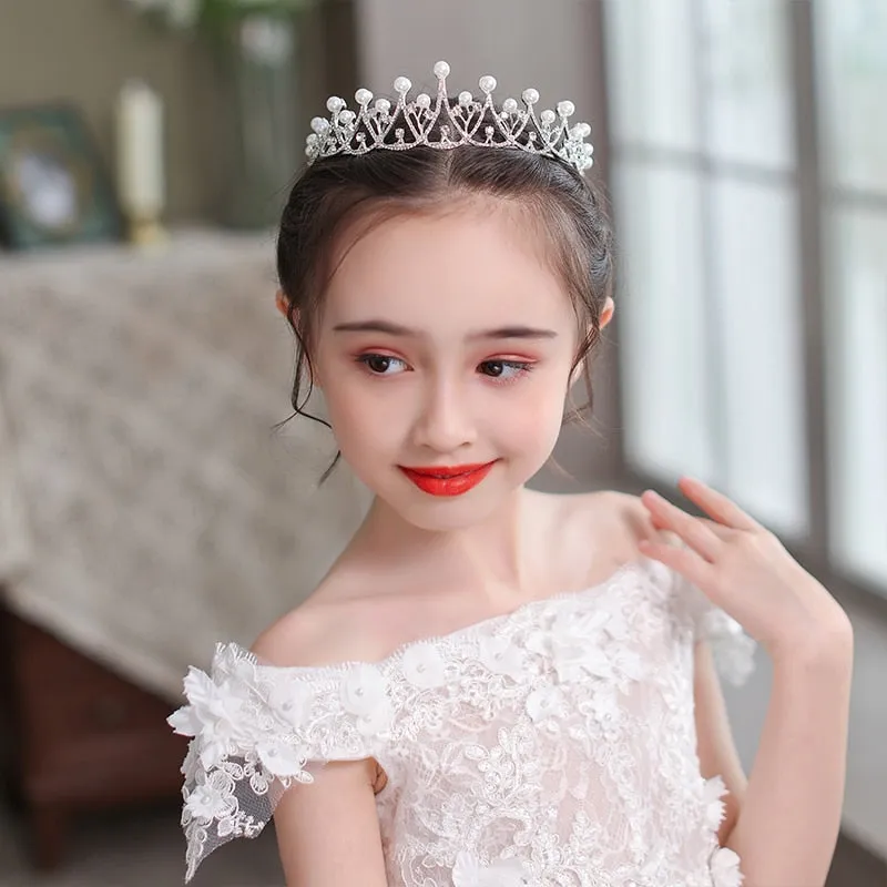 Crown Tiara Children Princess Cute Little Girl Wedding Flower Girl or Birthday Crown Girls Tiara