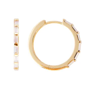 CRYSTAL BAGUETTE MAXI HOOPS