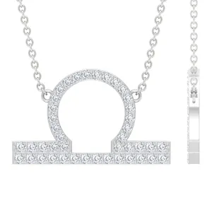 Cubic Zirconia Libra Zodiac Sign Necklace