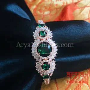 CZ Emerald Bracelet/ Indian Green Cubic Zirconia Bracelet