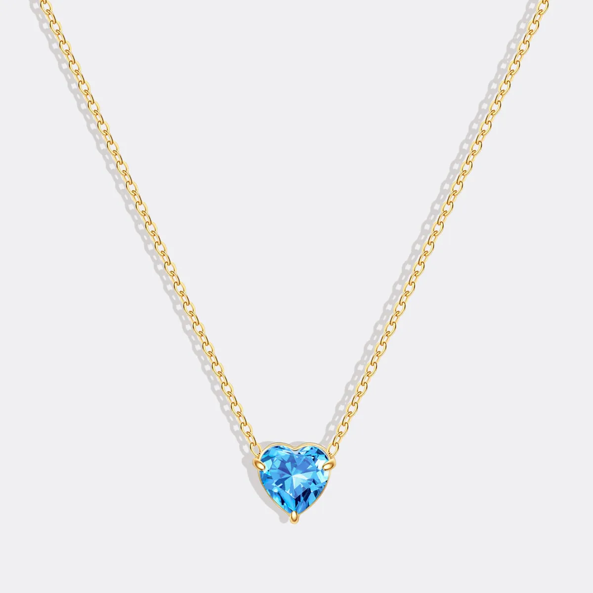 Dainty Birthstone Heart Necklace