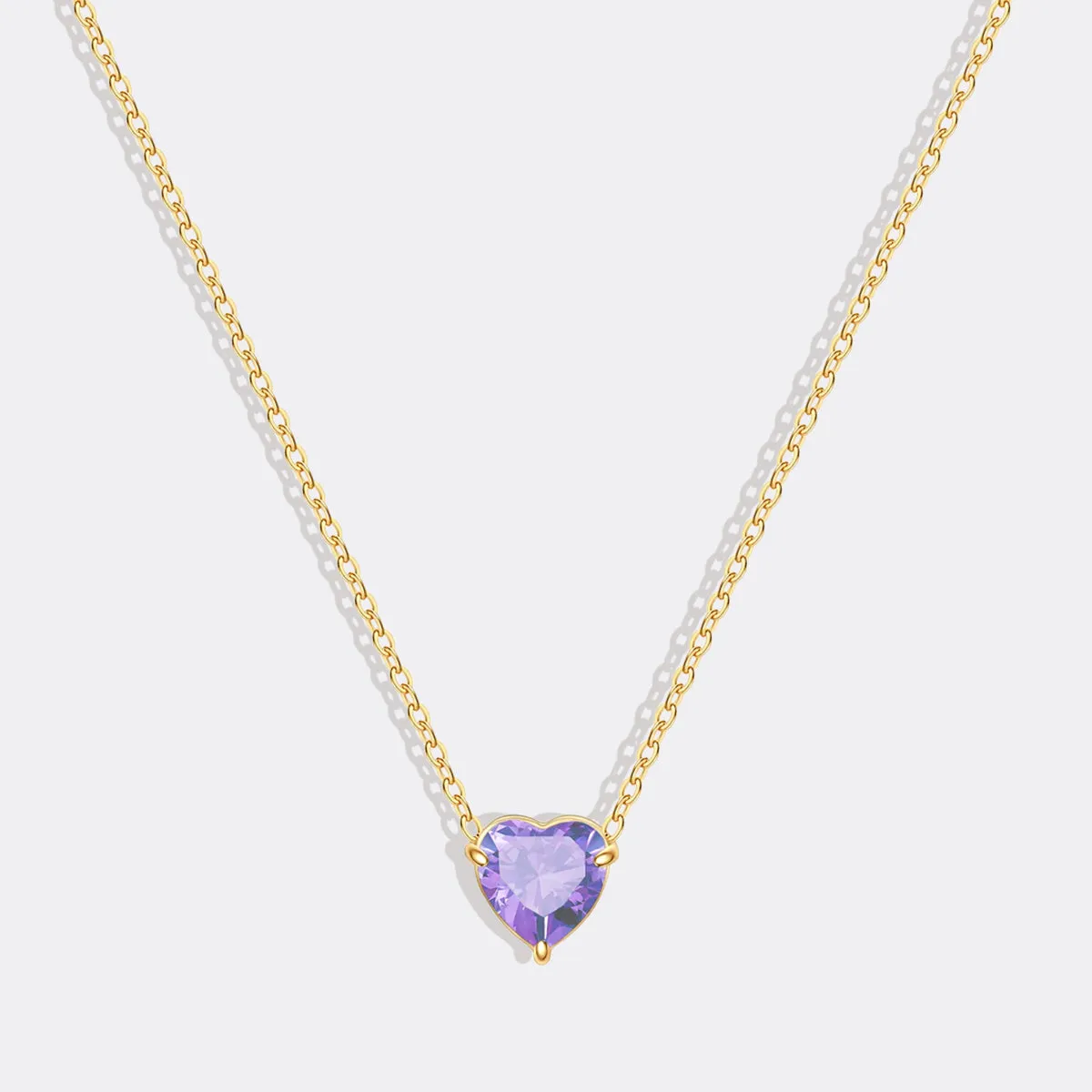 Dainty Birthstone Heart Necklace