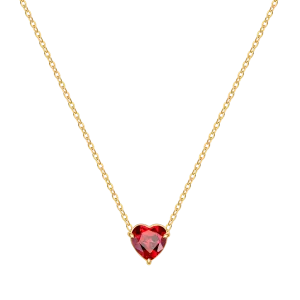 Dainty Birthstone Heart Necklace