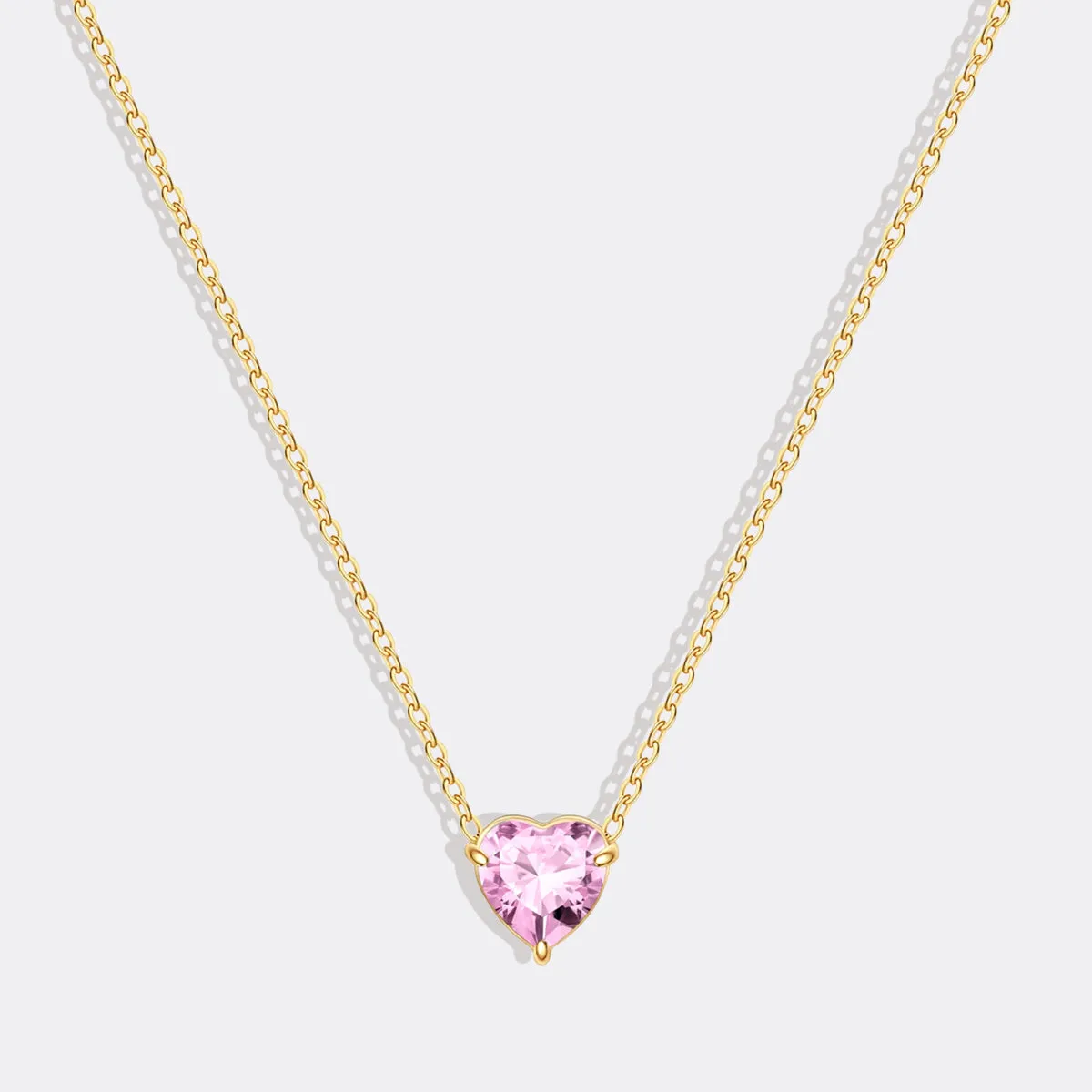 Dainty Birthstone Heart Necklace