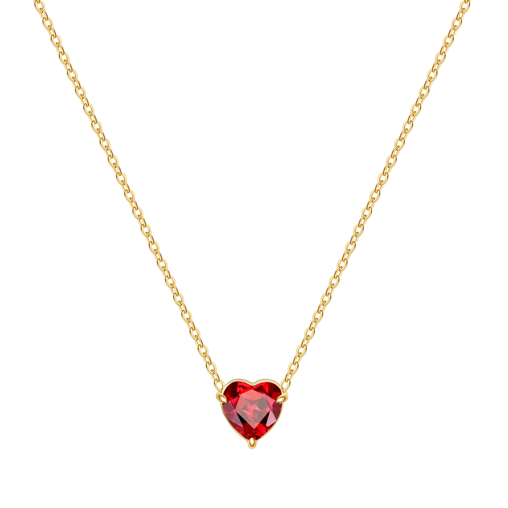 Dainty Birthstone Heart Necklace