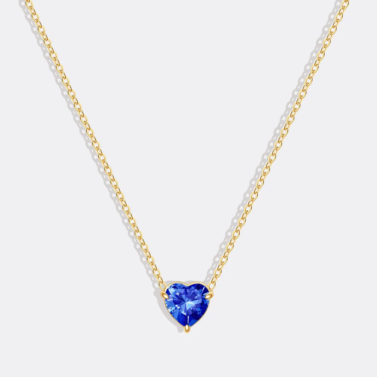 Dainty Birthstone Heart Necklace