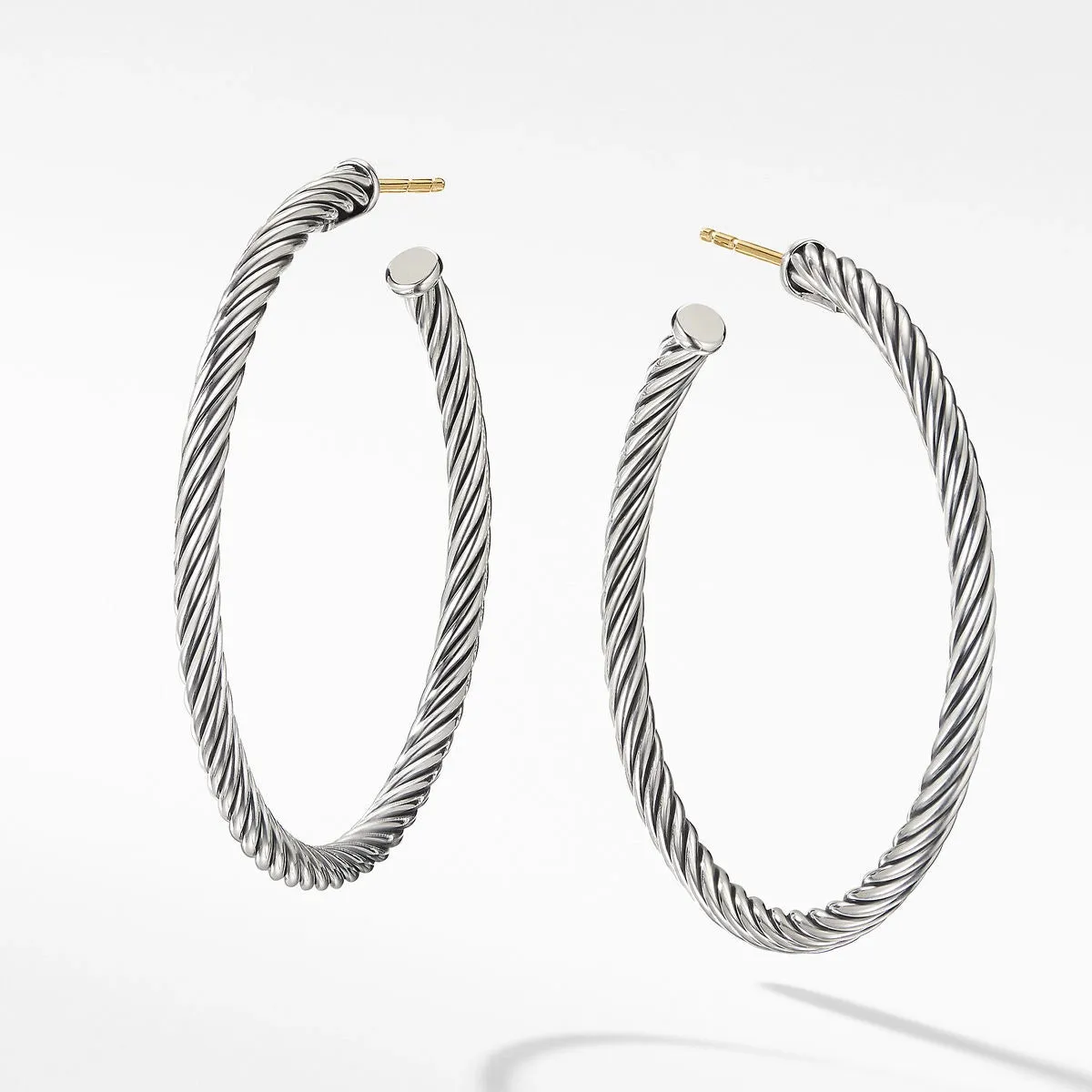 David Yurman 1.5 inch Cable Hoop Earrings