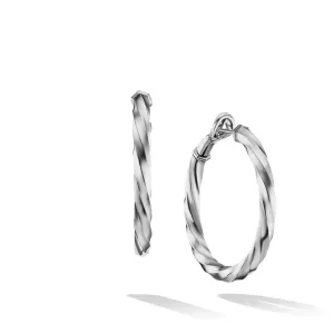 David Yurman 4mm Cable Edge Hoop Earrings