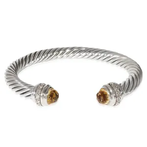 David Yurman Cable Bracelet With Citrine in Sterling Silver 0.41 CTW