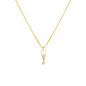 Deux Drop Necklace | White Topaz