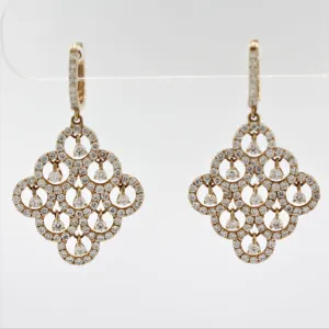 Diamond Dangle Gold Drop Chandelier Earrings