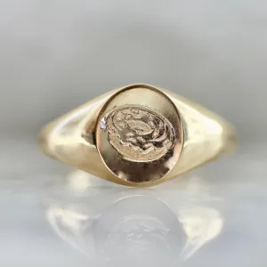 Donut Engraved Signet Ring