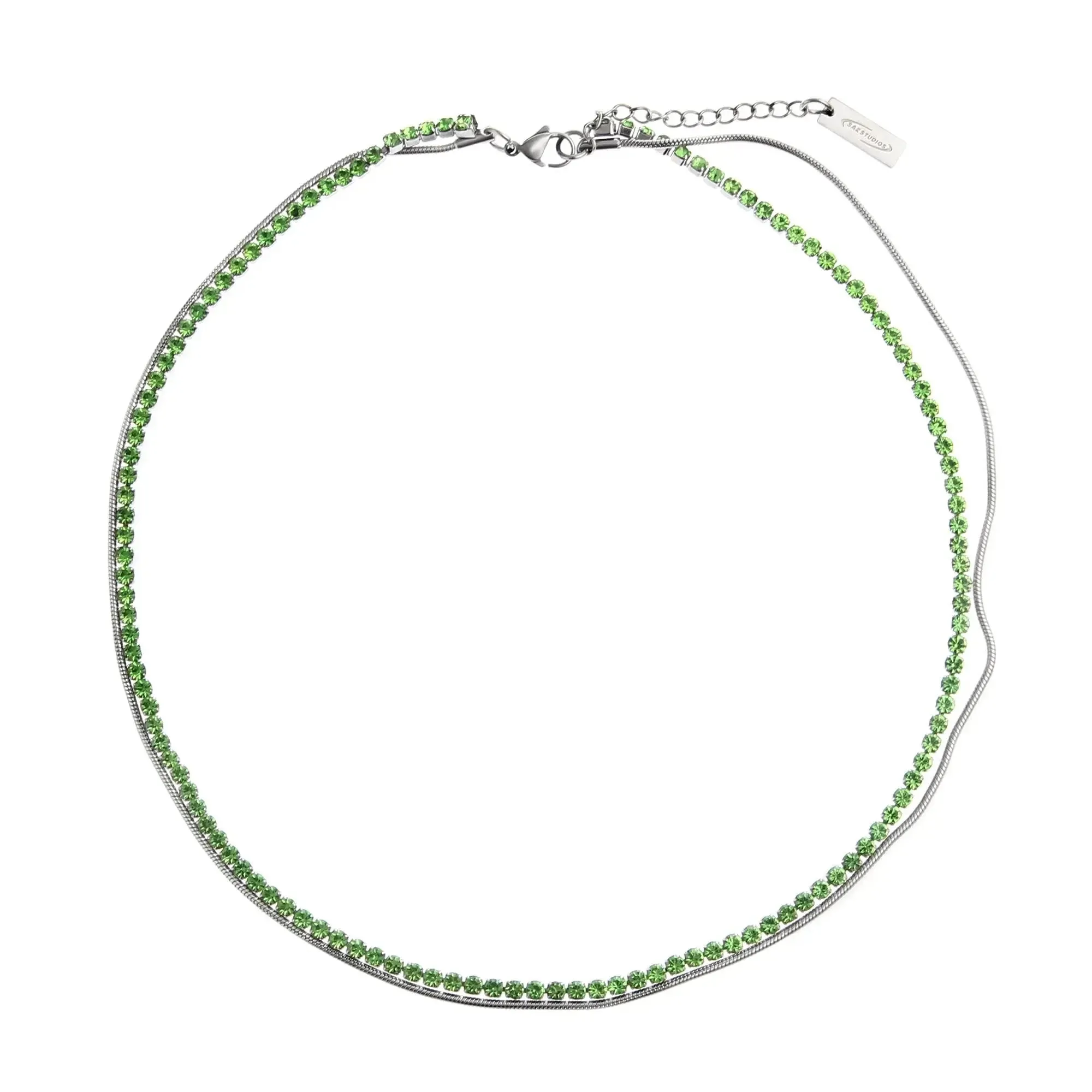 Double Layered Zircon Beads Necklace & Bracelet