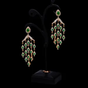 Earrings in Jade and Cubic Zircons