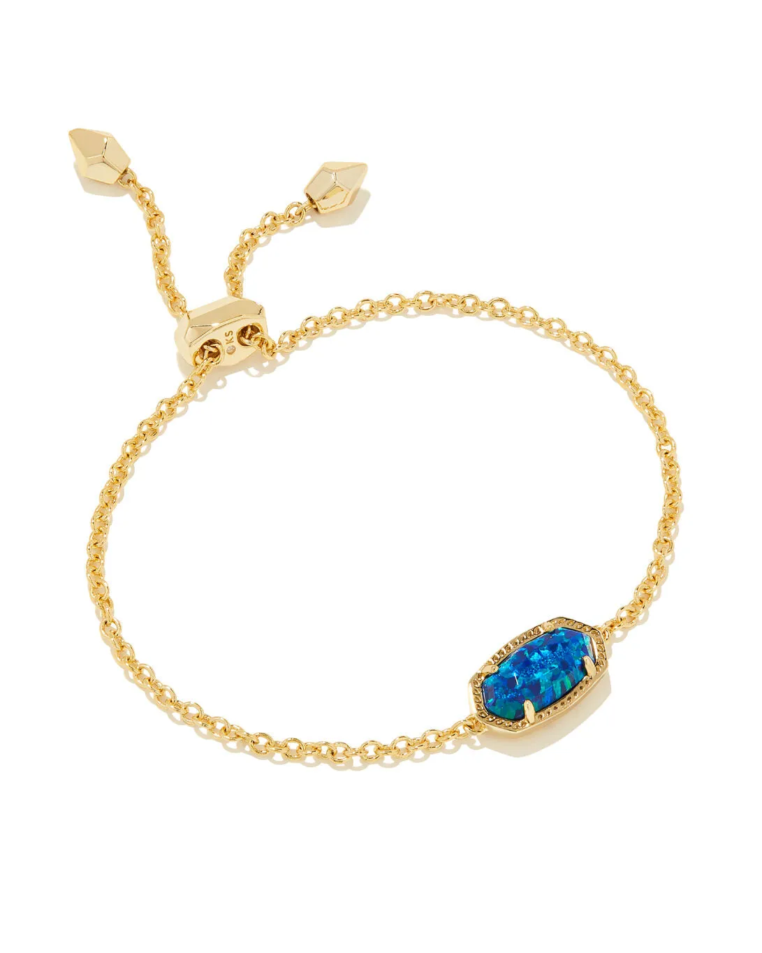 Elaina Delicate Chain Bracelet Gold - Cobalt Blue Kyocera Opal