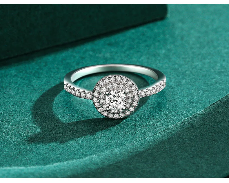 Elegant S925 Sterling Silver Zircon Ring for Women