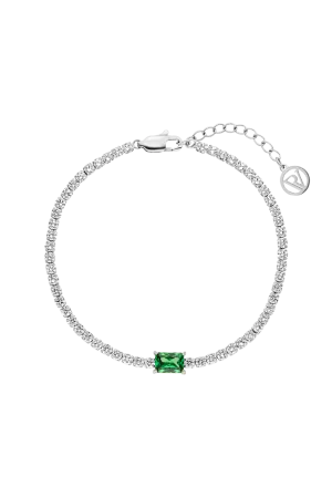 Emerald Tennis Bracelet Green Silver