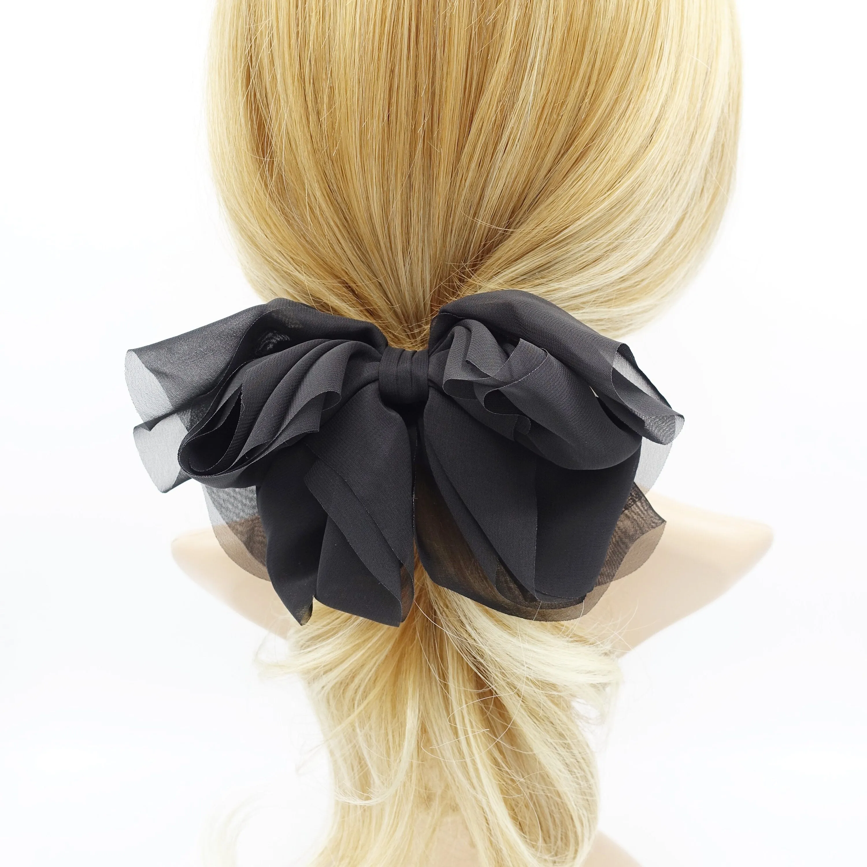 floppy hair bow chiffon multi layered bow women hair accessory