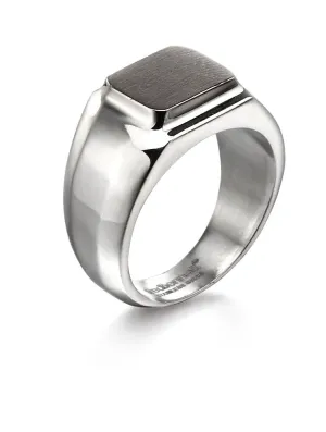 Fred Bennett Signet Ring with Gun Metal Detail