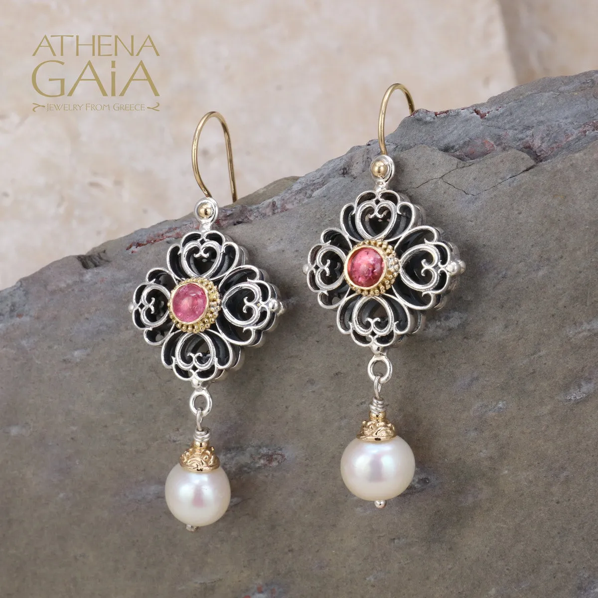 Gerochristo Pearl Drop Chandelier Earrings