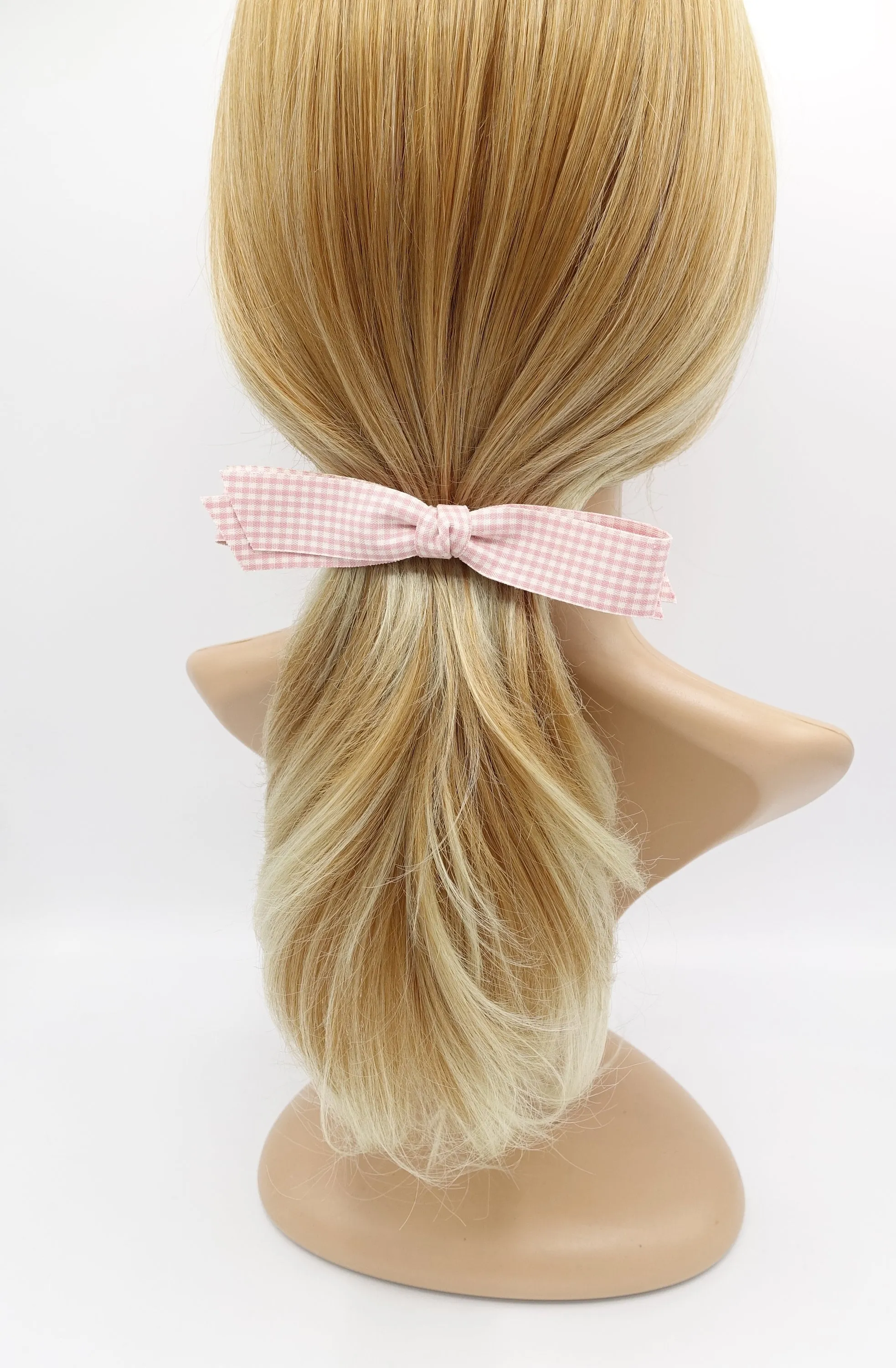 gingham straight hair bow casual hair accessory for women