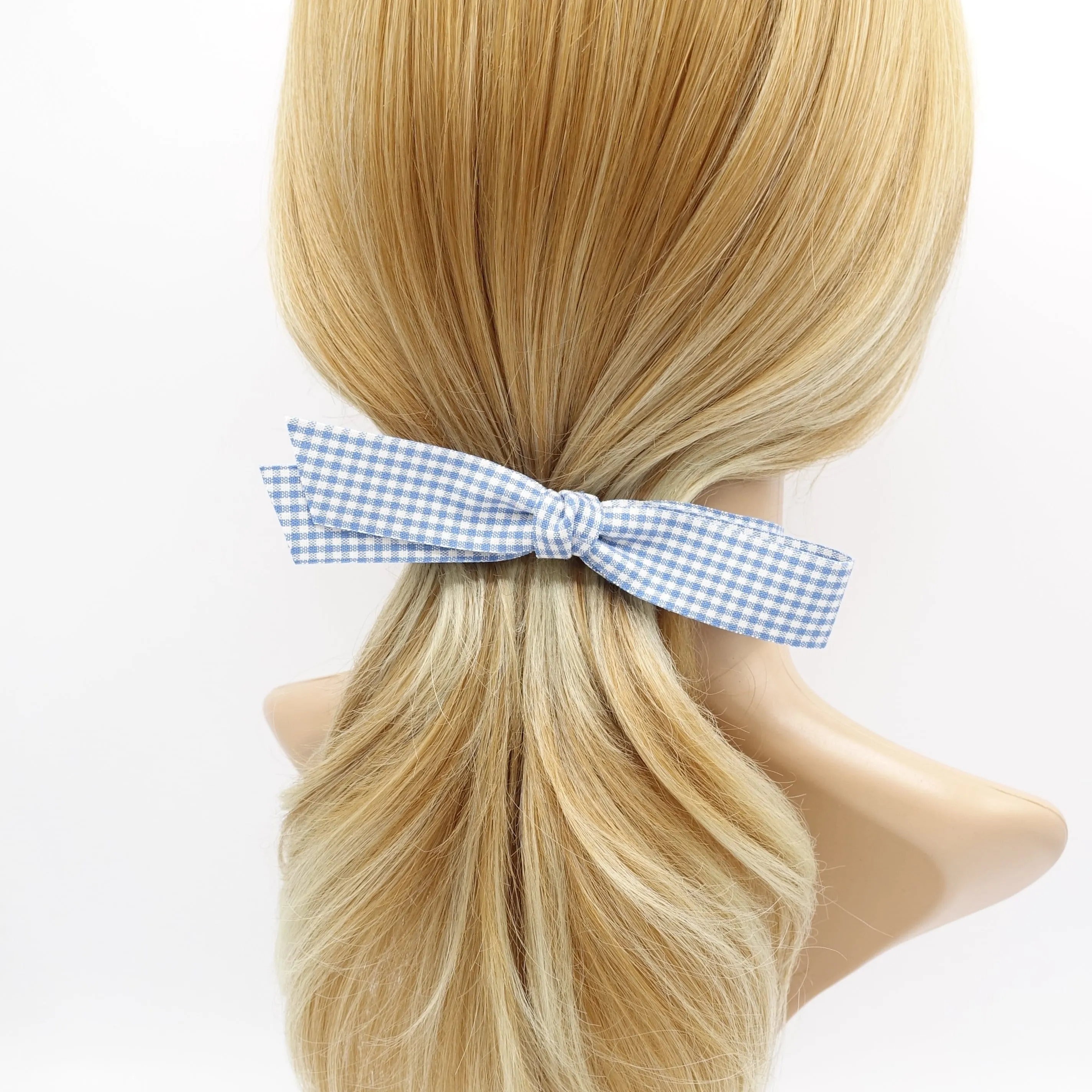 gingham straight hair bow casual hair accessory for women