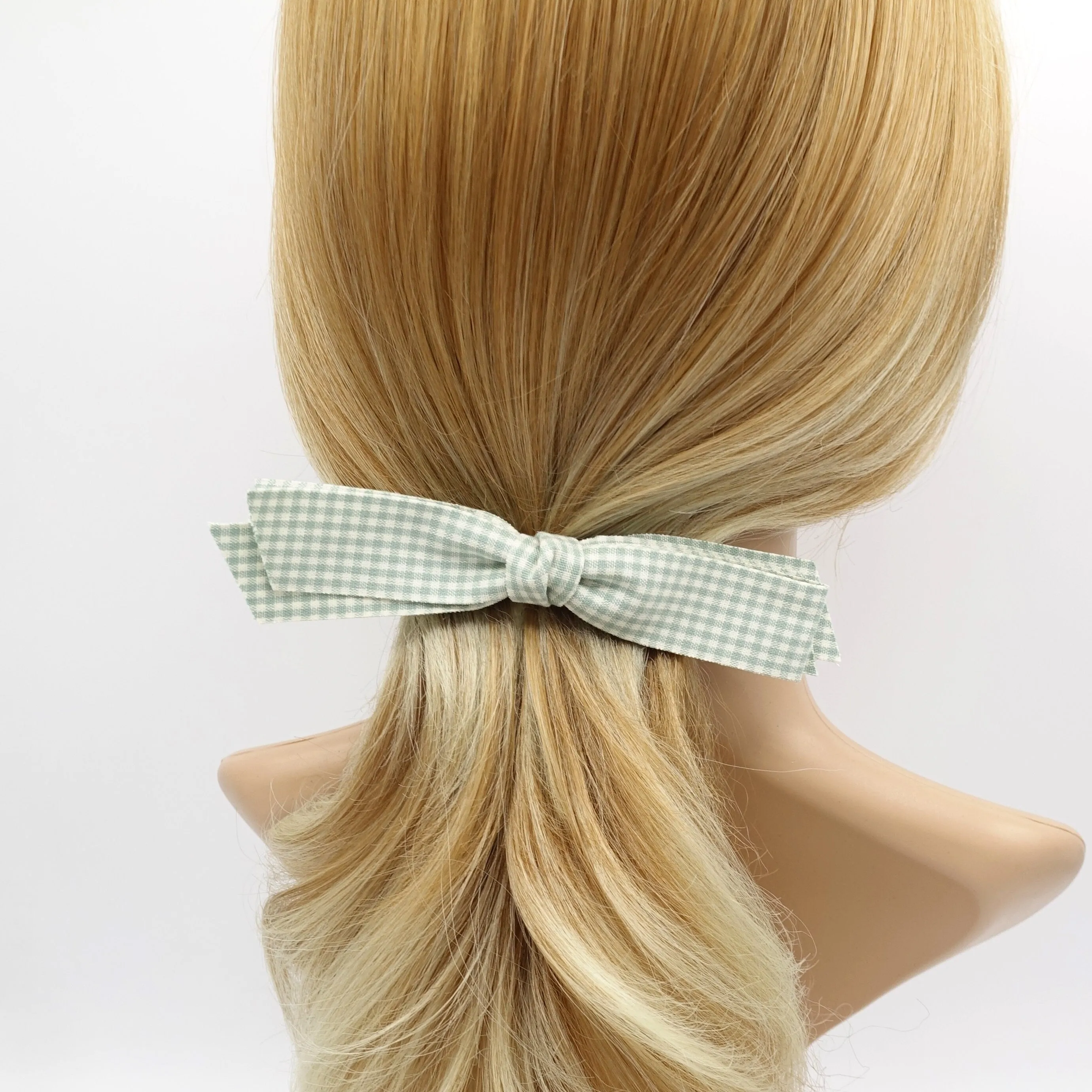 gingham straight hair bow casual hair accessory for women