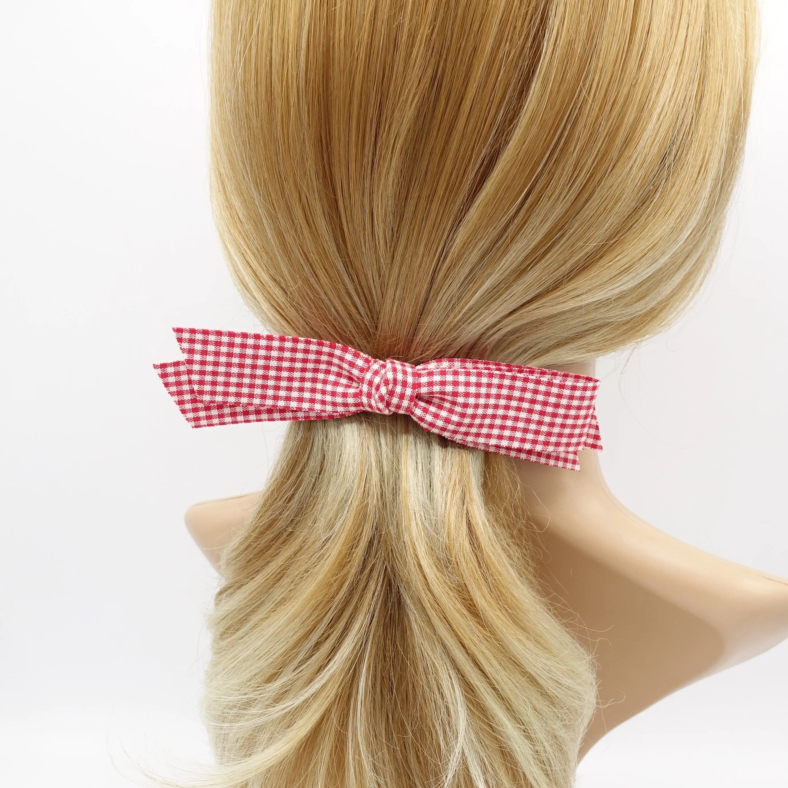 gingham straight hair bow casual hair accessory for women