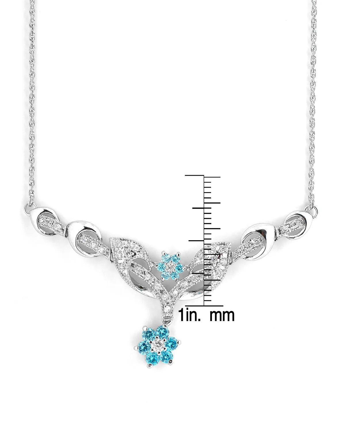 Giselle Blue Topaz Flower Necklace